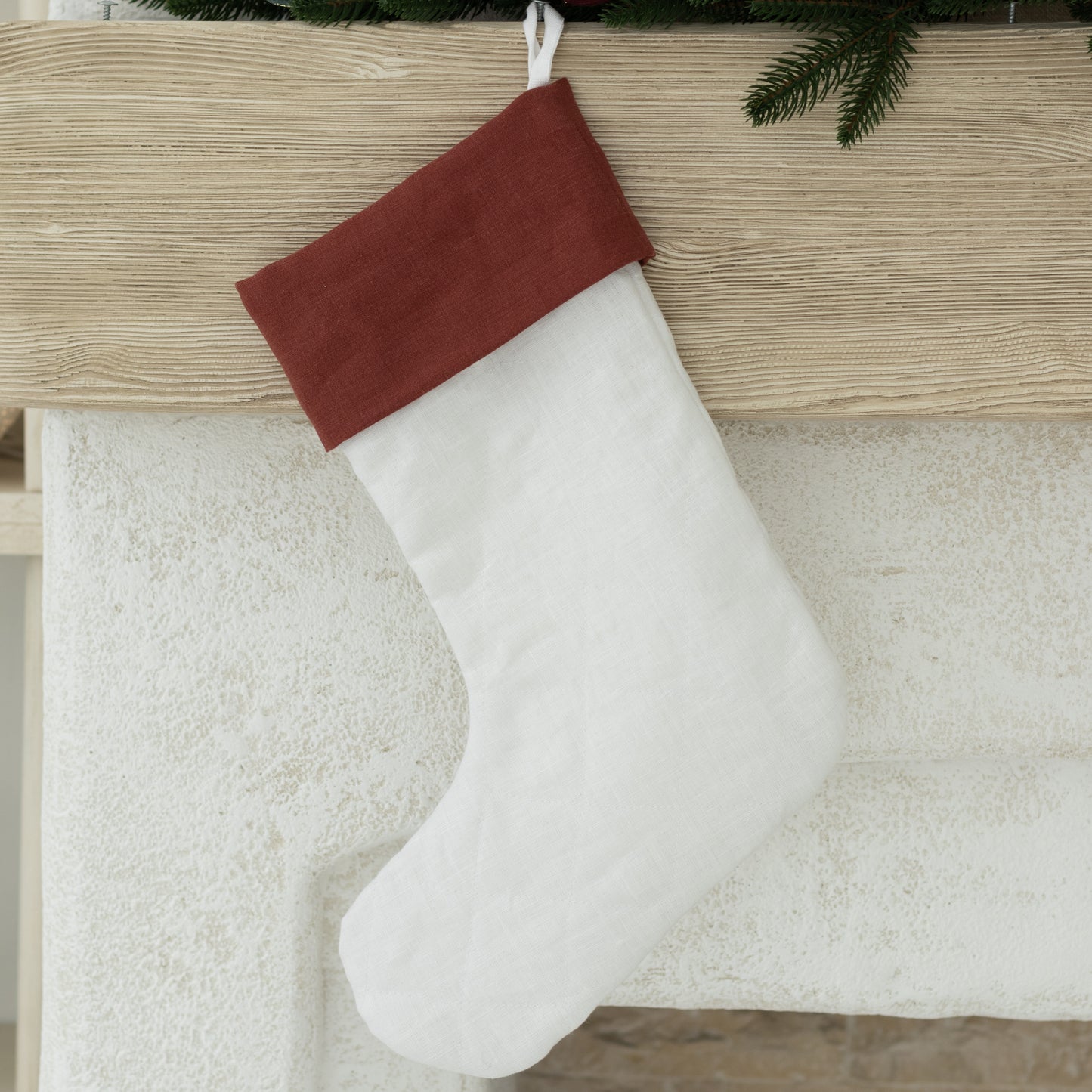 White Quilted Christmas Stoking