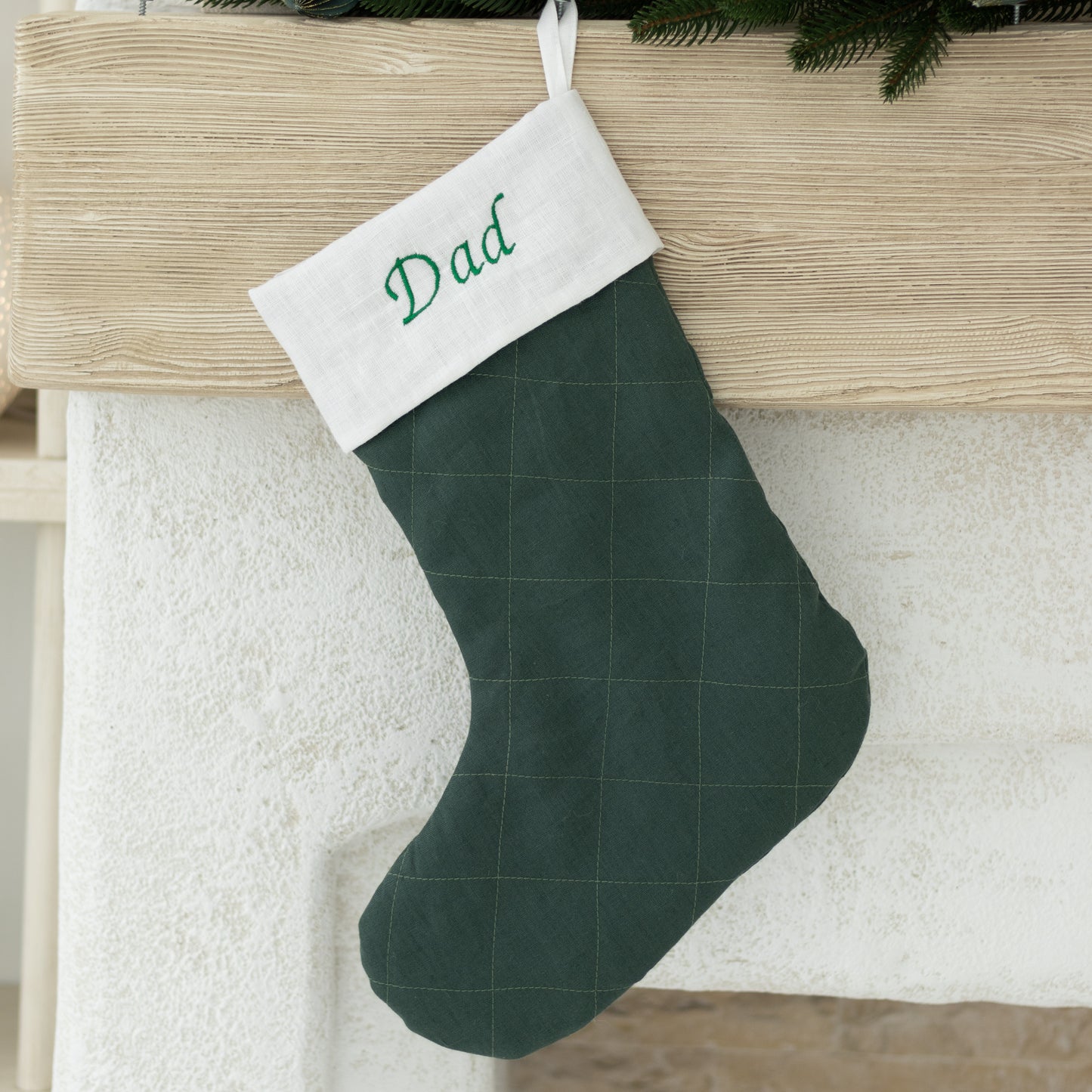 Quilted Green Christmas Stocking