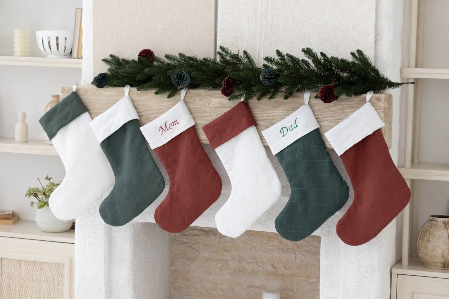 Linen Christmas Stocking