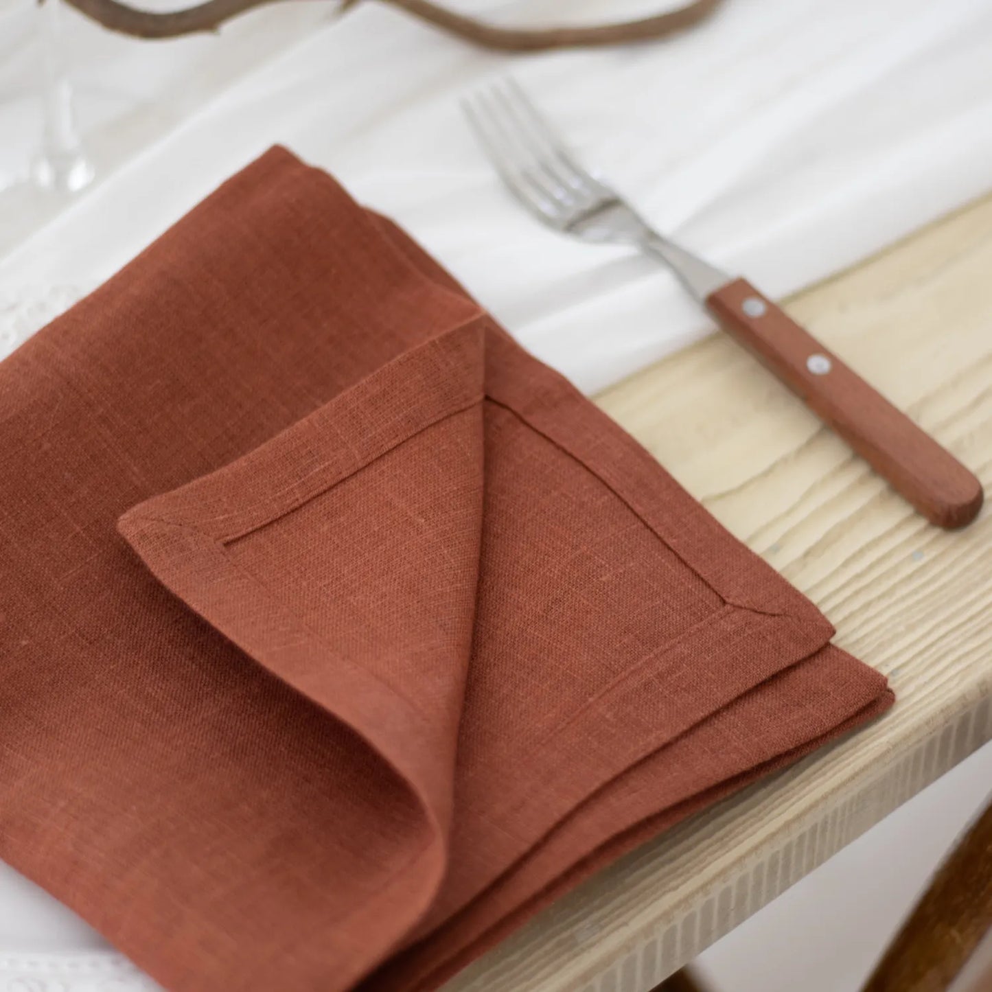 Cloth Linen Napkin in Terracotta color