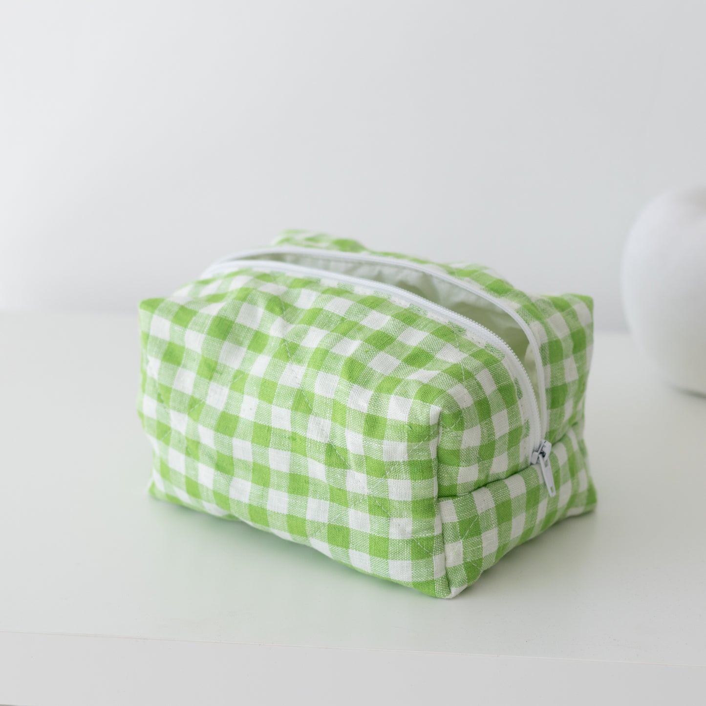 Quilted Toiletry Bag Linen