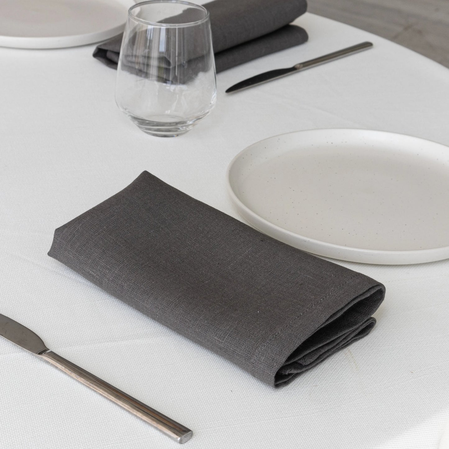 Gray Cloth Linen Napkin Set of Two