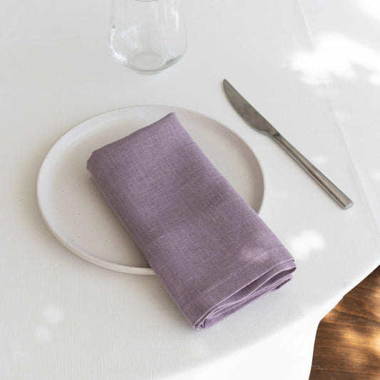 Pastel Purple Linen Napkin Set of Two