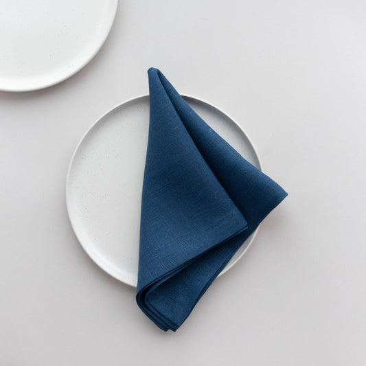 Dark Blue Linen Napkin Set