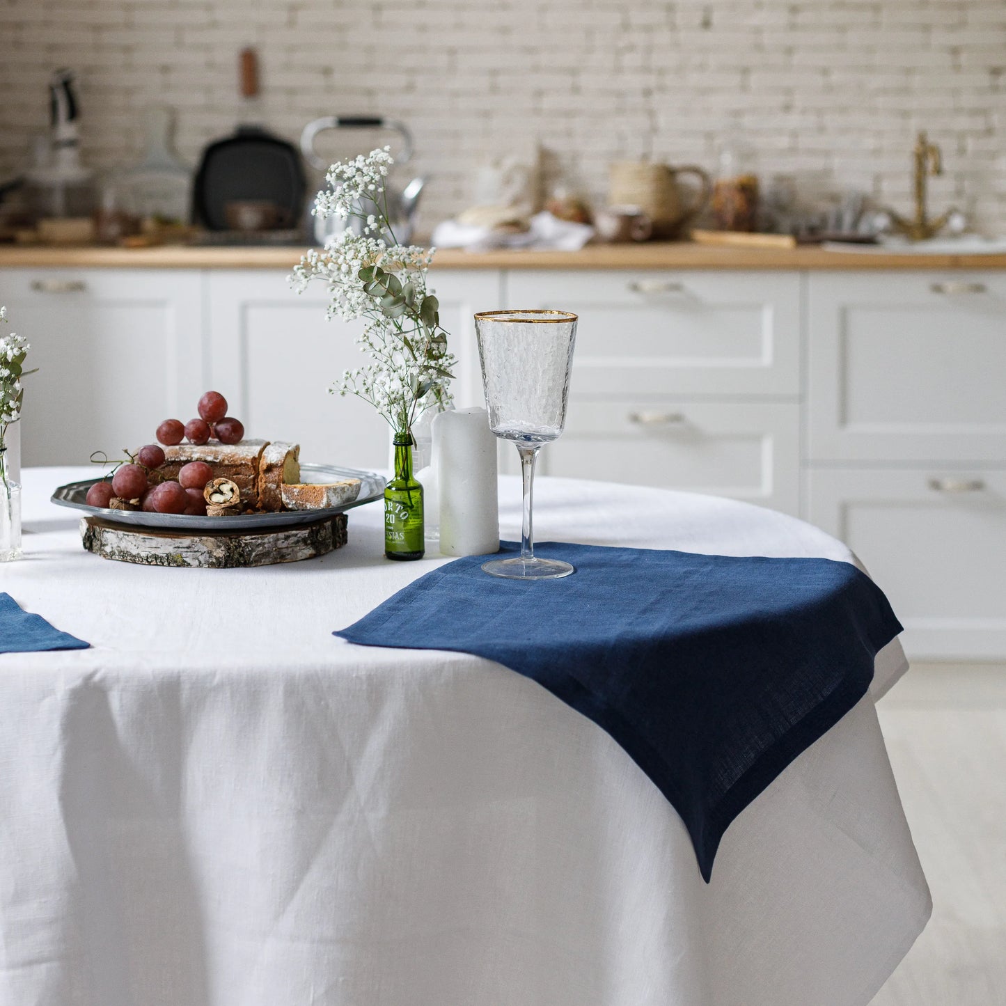 Dark Blue Linen Napkin Set