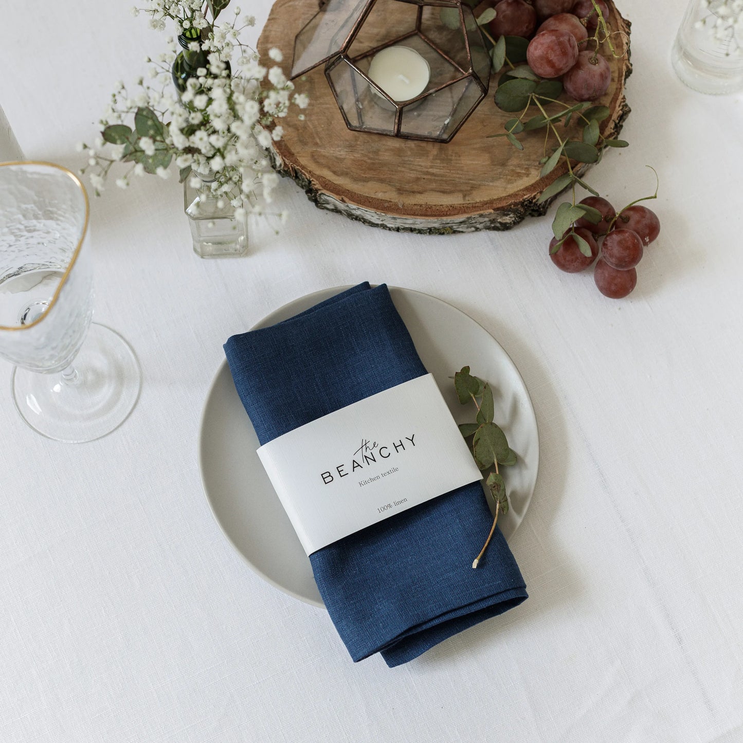 Dark Blue Linen Napkin Set