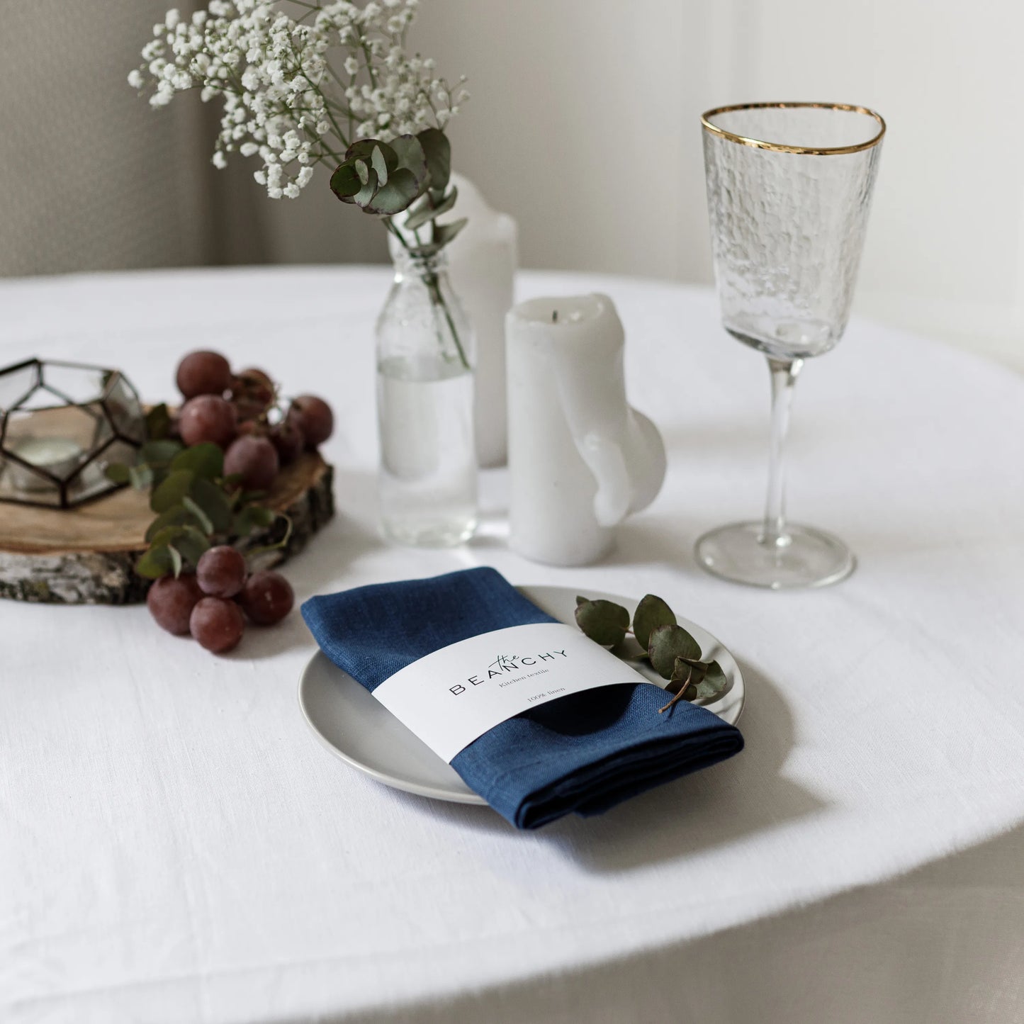 Dark Blue Linen Napkin Set