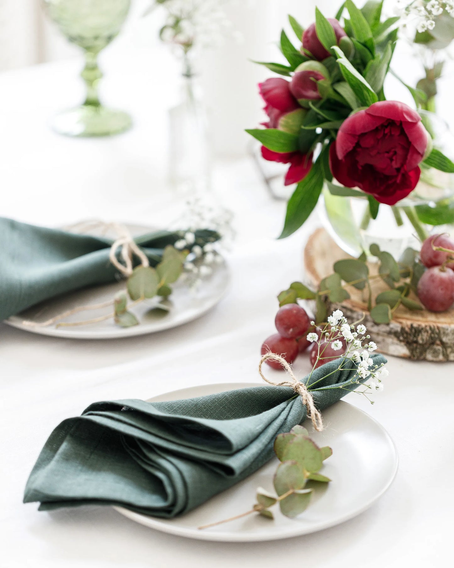 Sage Green Table Napkin Set 100% Linen