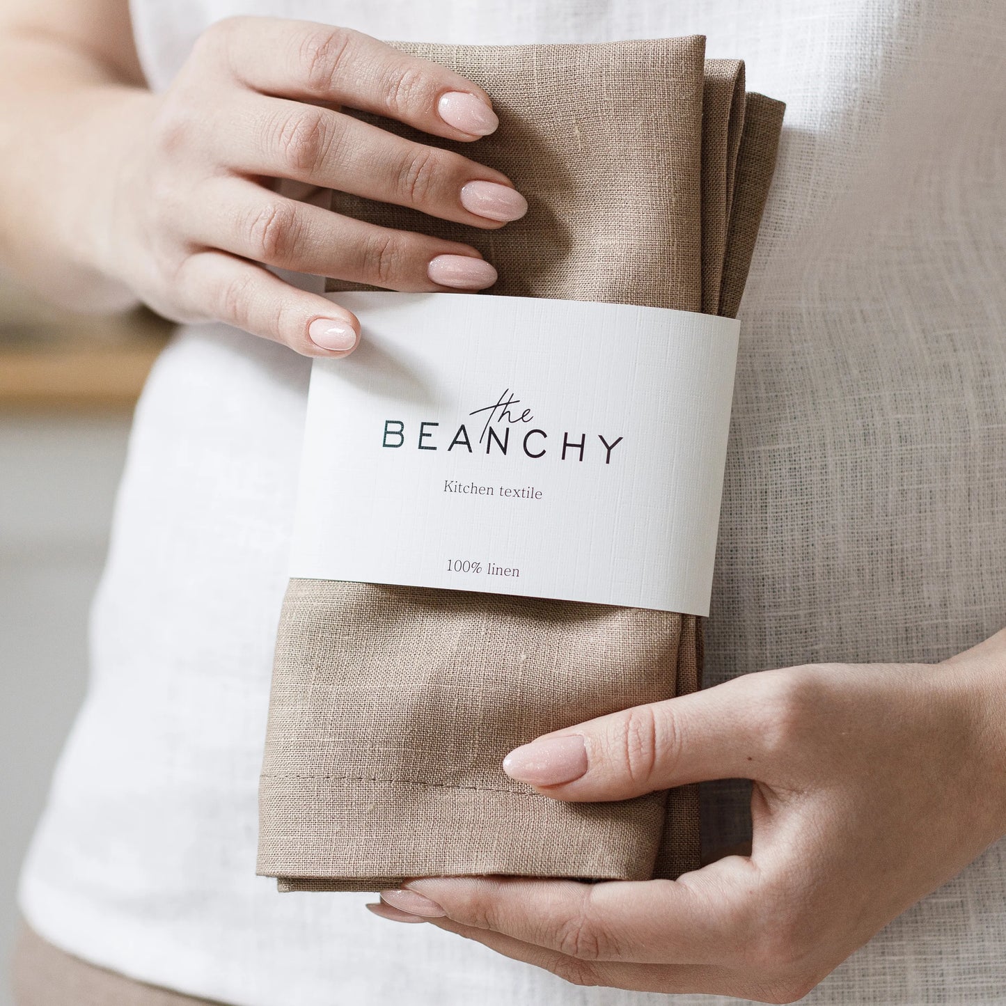 Linen napkins in cappuccino color