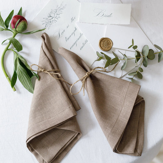 Linen napkins in cappuccino color