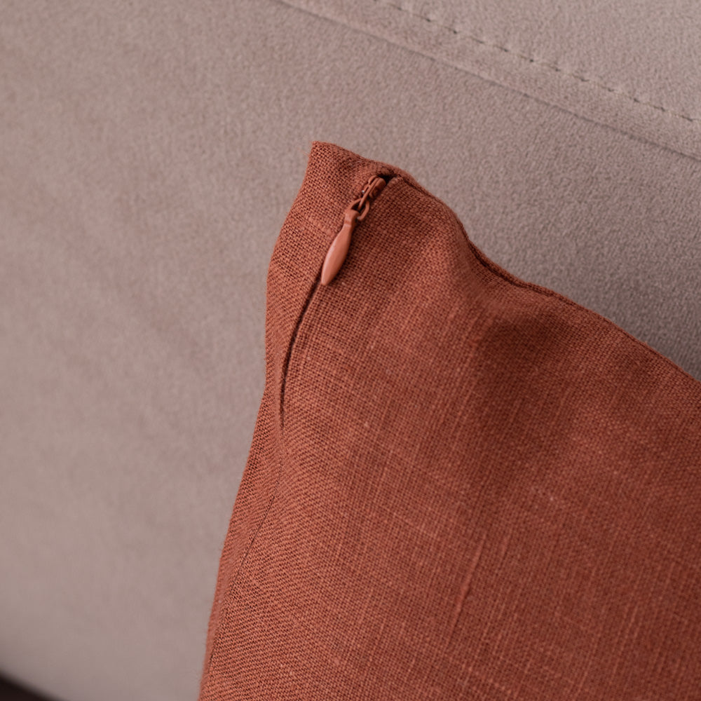 Terracotta linen pillow cover