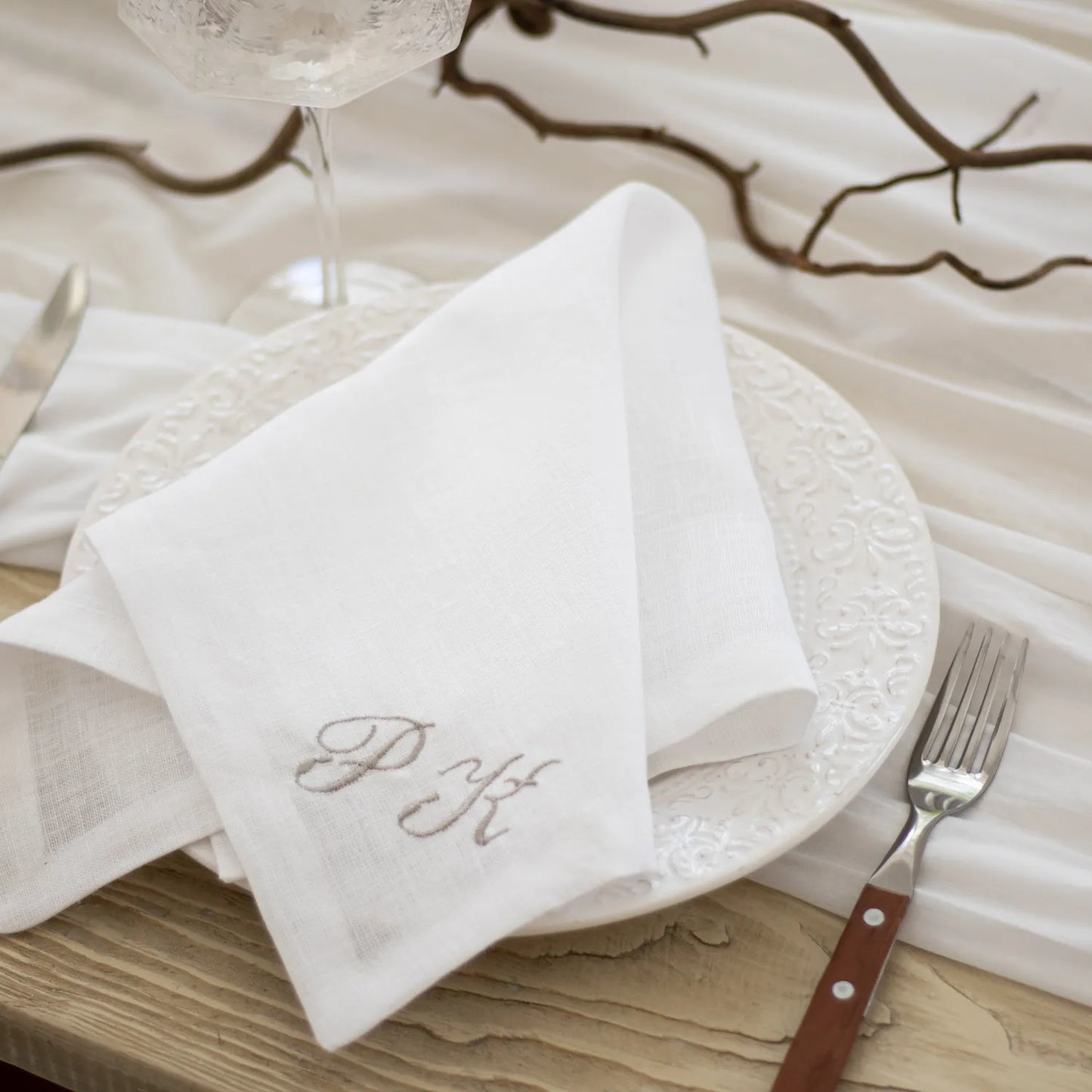 White Linen Cloth Napkin