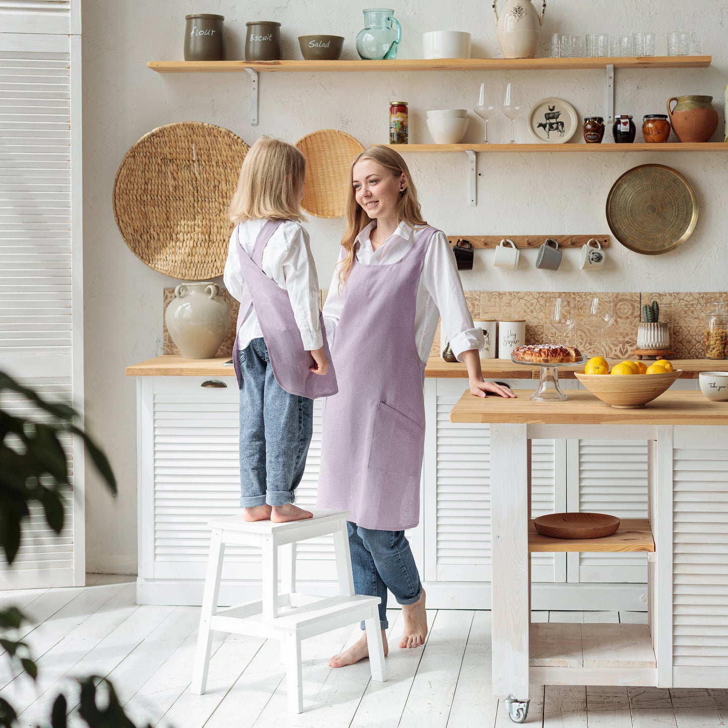 Toddler Linen Apron with Pockets