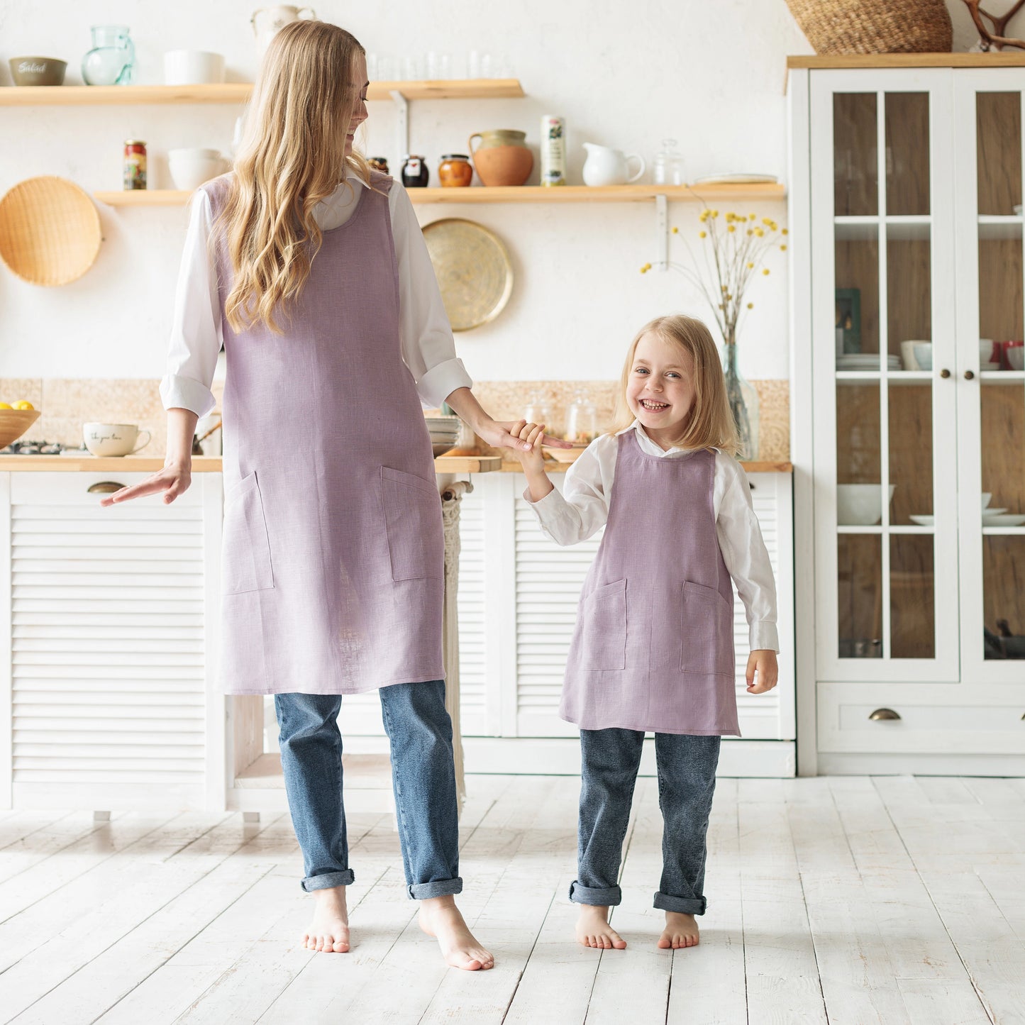 Children cooking apron in lavender color