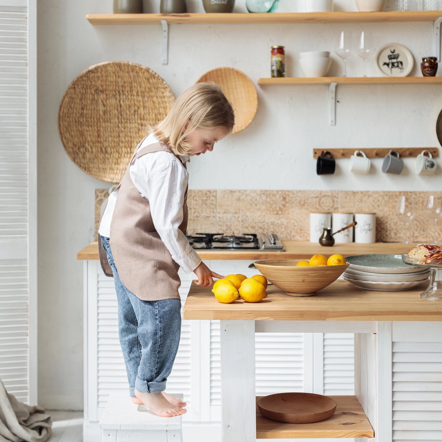 Cross Back Pinafore from Linen for Kids