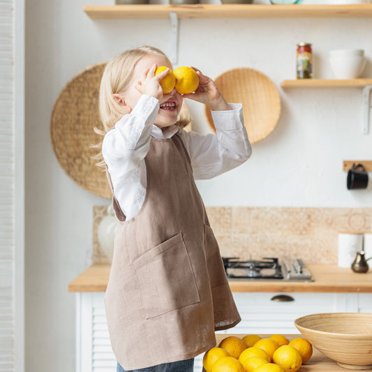 Cross Back Pinafore from Linen for Kids