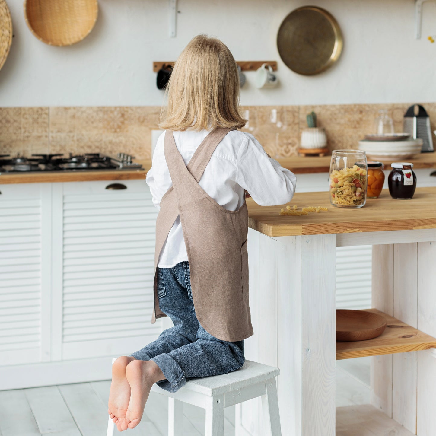 Cross Back Pinafore from Linen for Kids