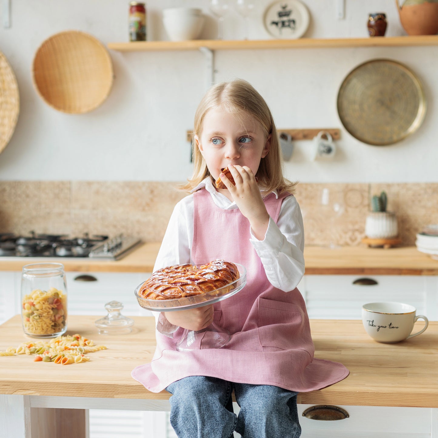 Toddler Linen Apron with Pockets