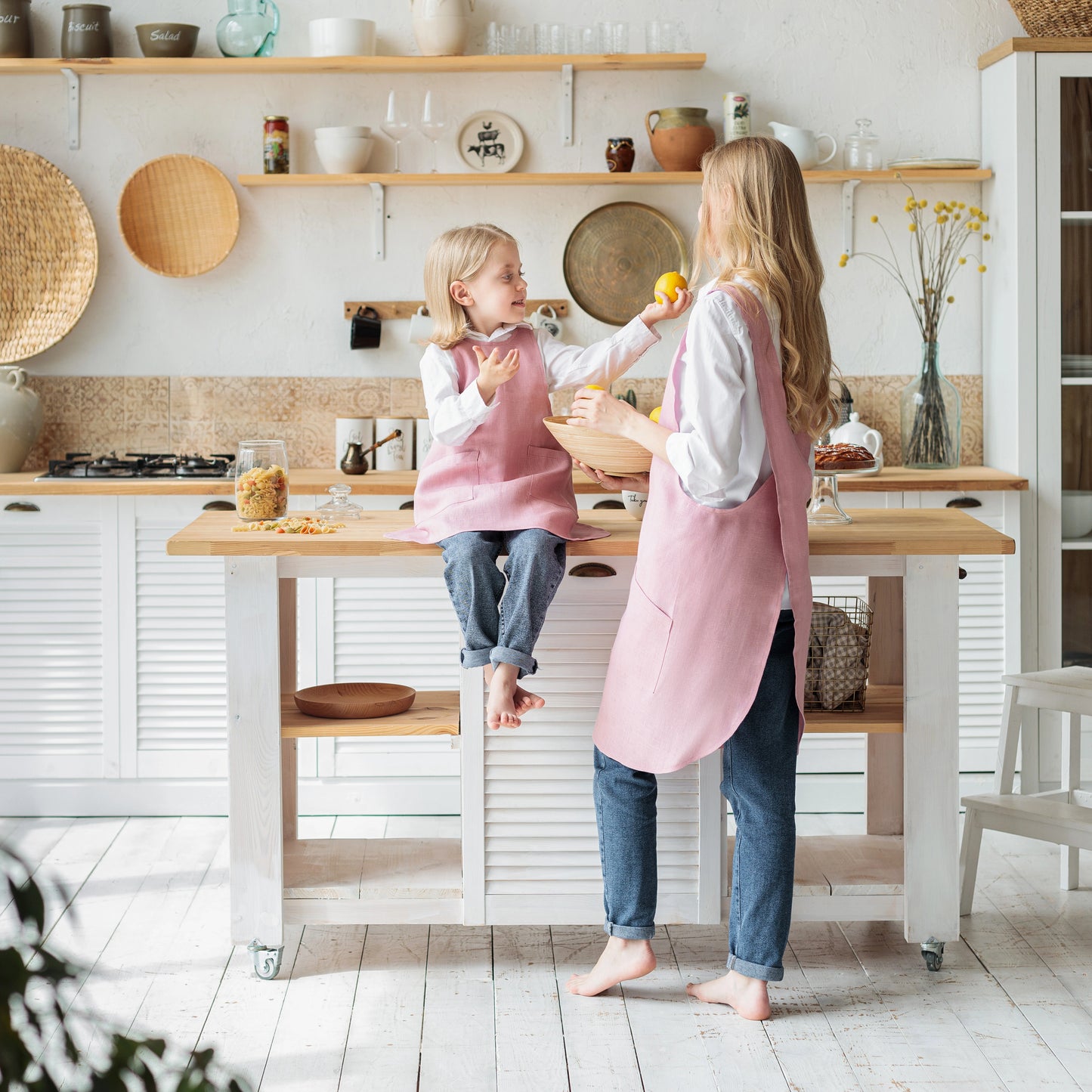 Toddler Linen Apron with Pockets