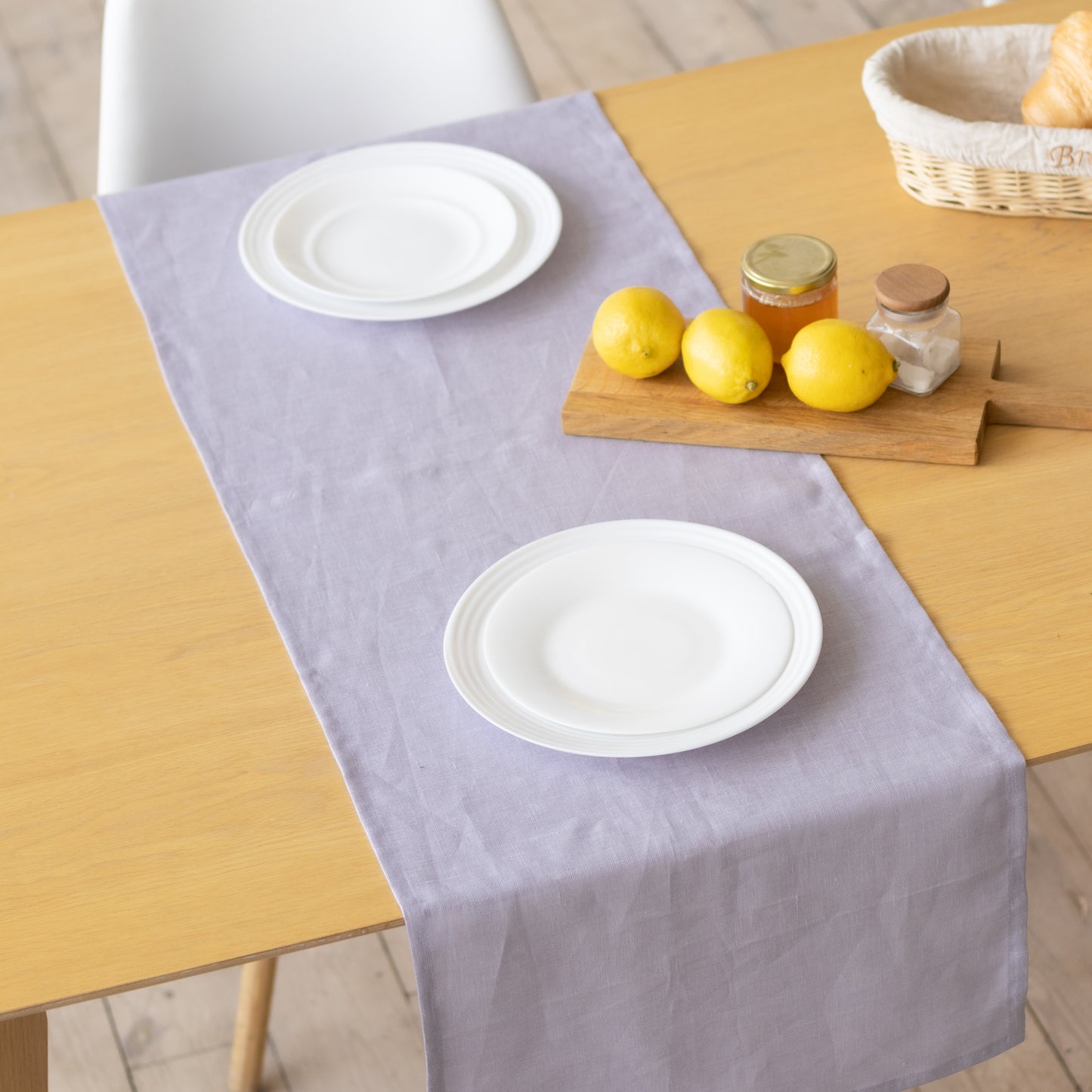 Pure Linen Table Runner in Lavender