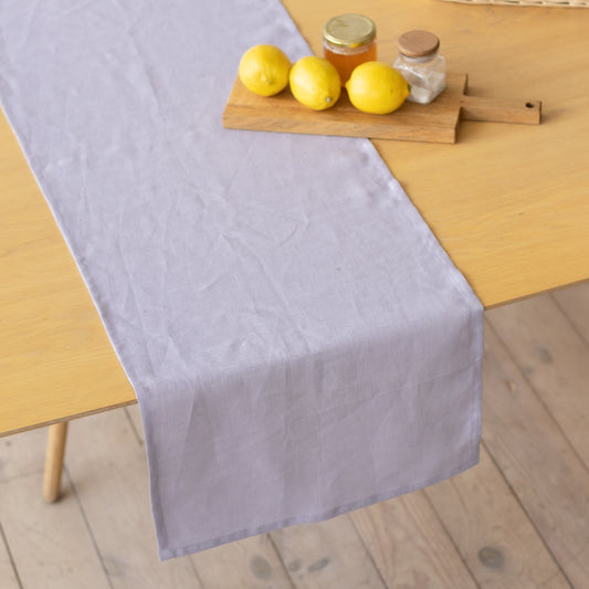 Pure Linen Table Runner in Lavender