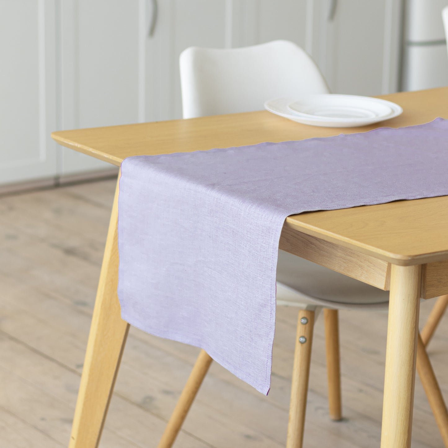 Pure Linen Table Runner in Lavender