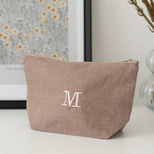 Classic Linen Cosmetics Bag