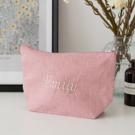 Elegant Linen Toiletry Bag