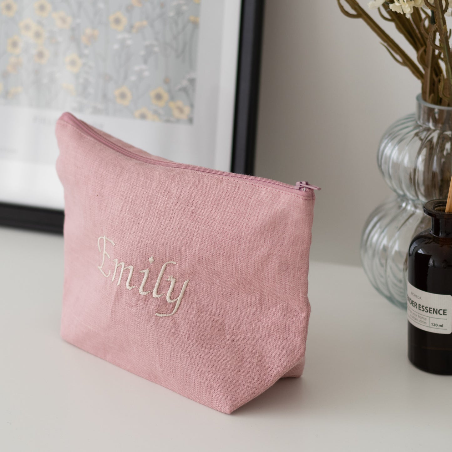 Elegant Linen Toiletry Bag