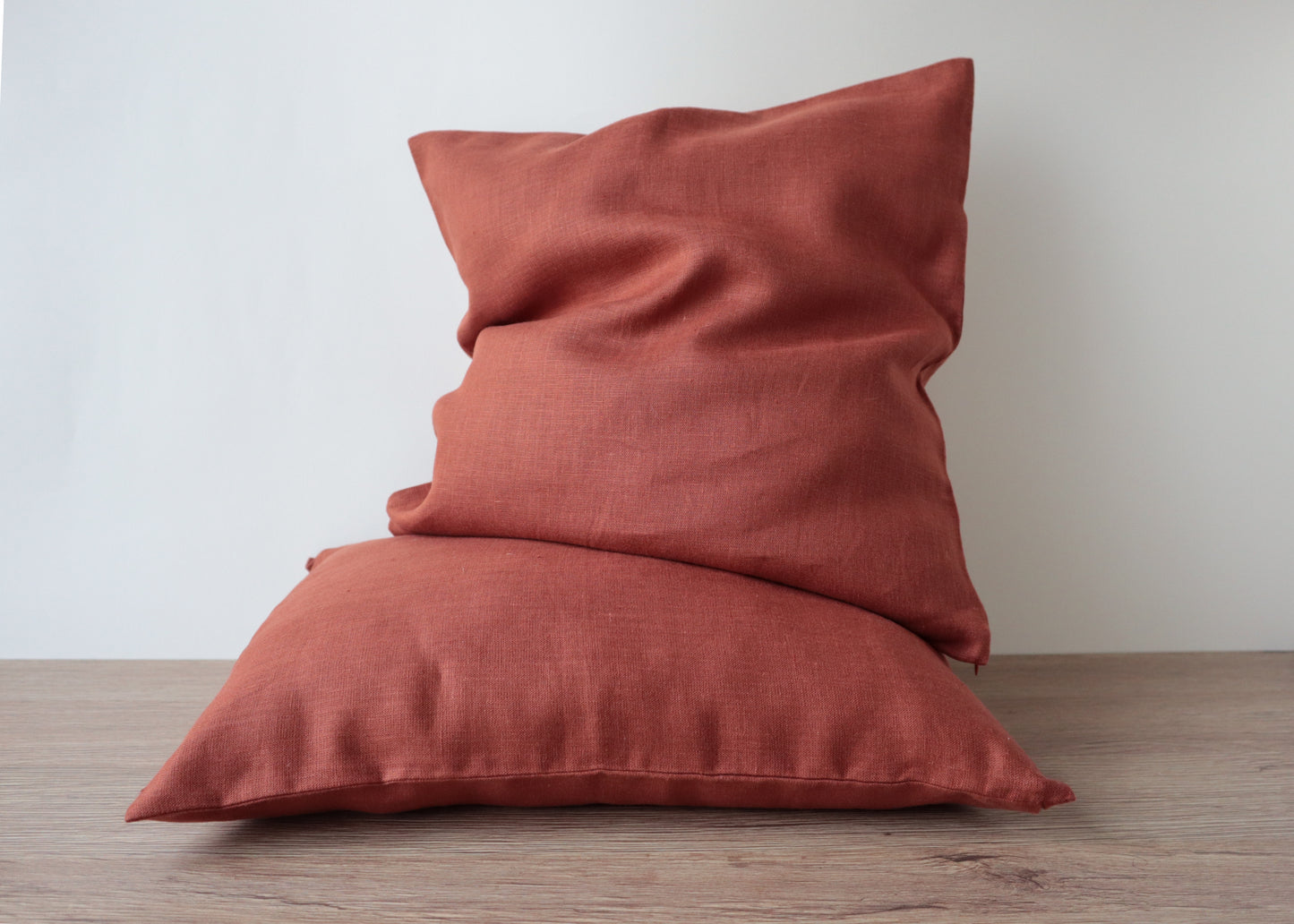 Terracotta linen pillow cover