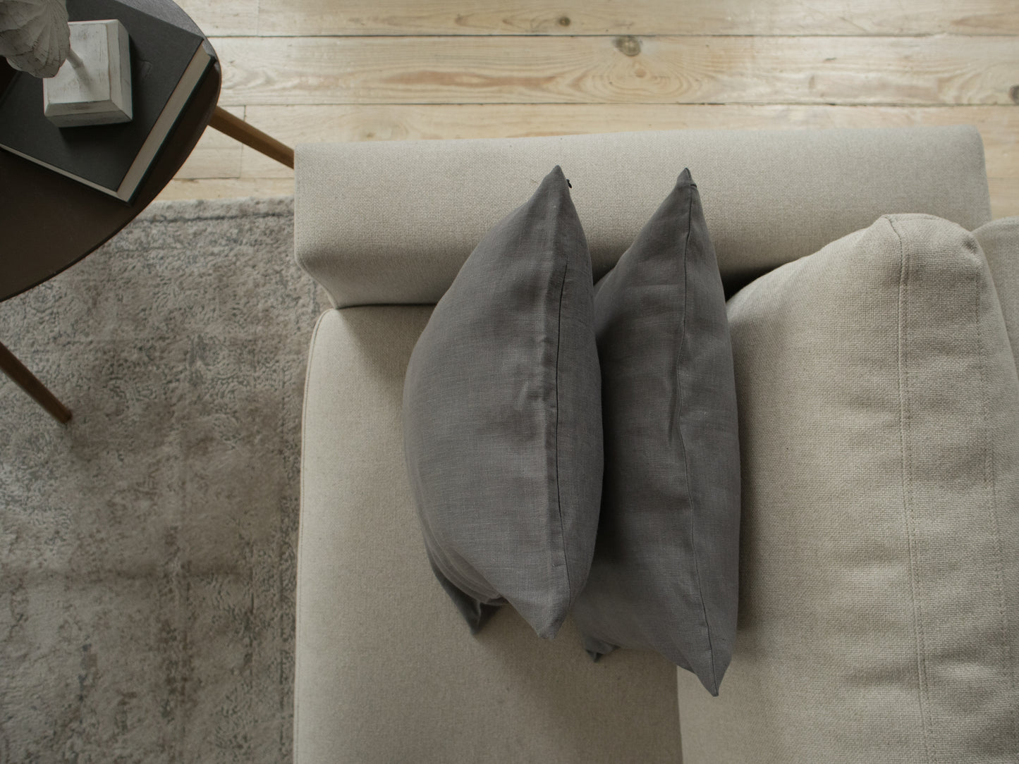 Linen pillow cushion in gray color