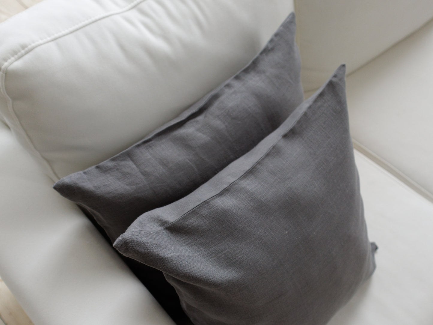 Linen pillow cushion in gray color