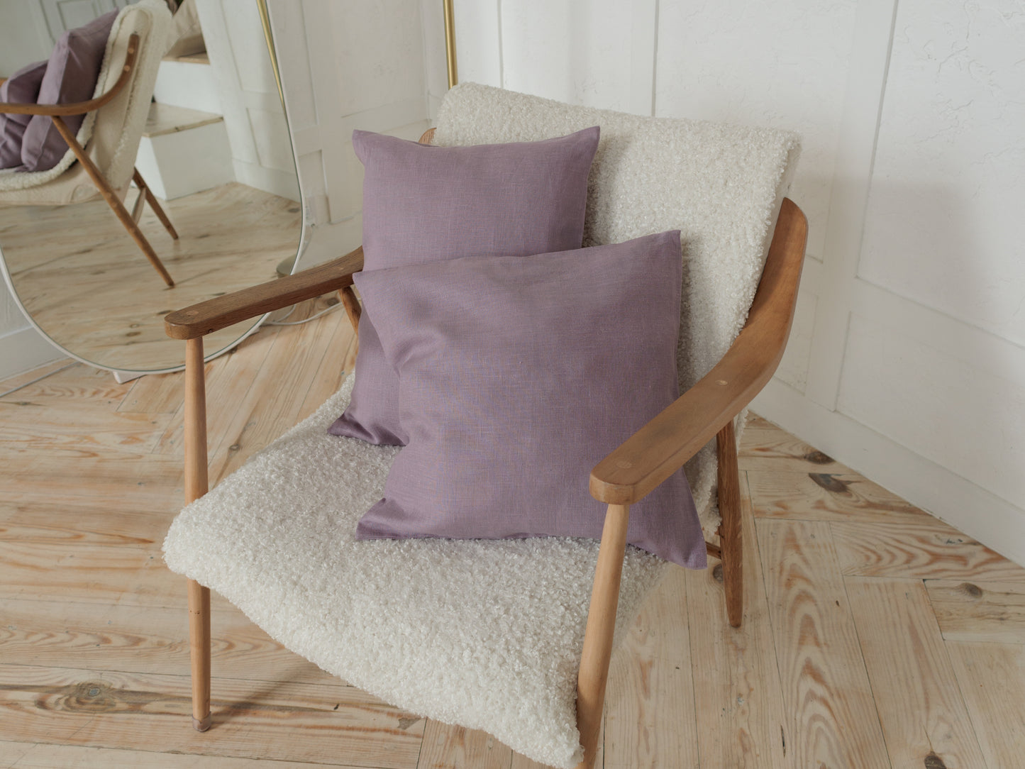 Linen pillow case in lavender color