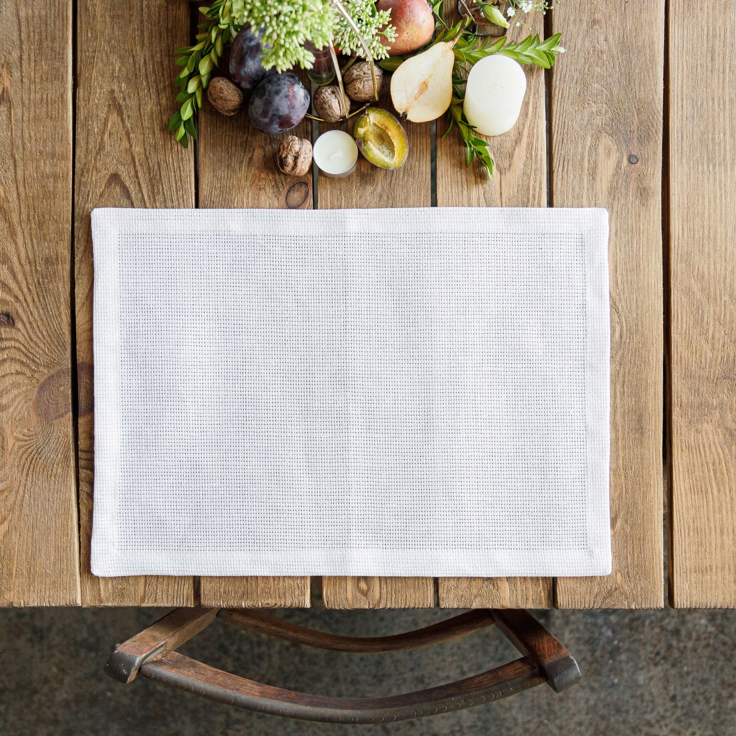 White cotton placemat set of 2