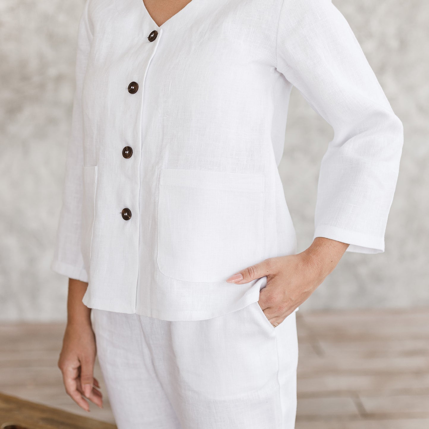 Sally linen lounge set in white