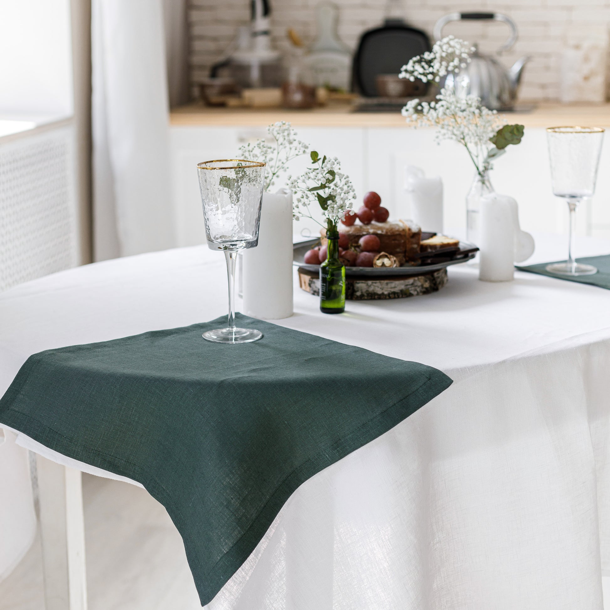 Sage Green Table Napkin Set 100% Linen