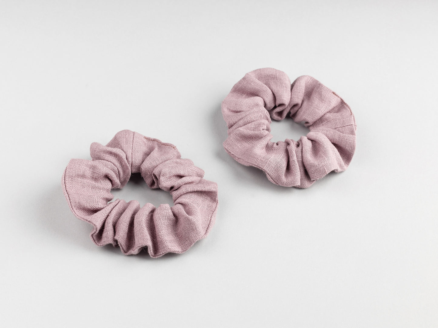 Set of two lavender linen scrunchies