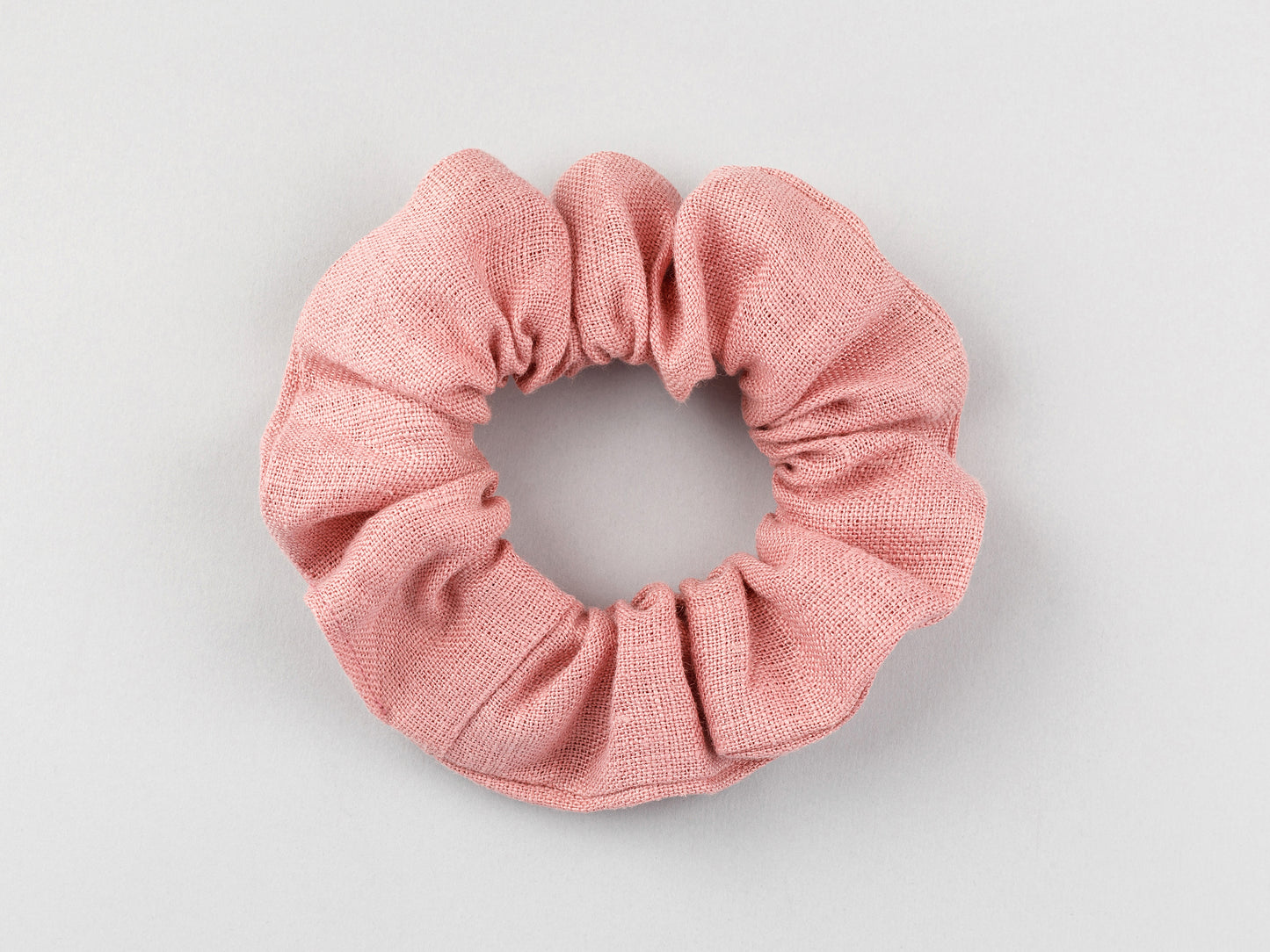 Pink hair linen scrunchies