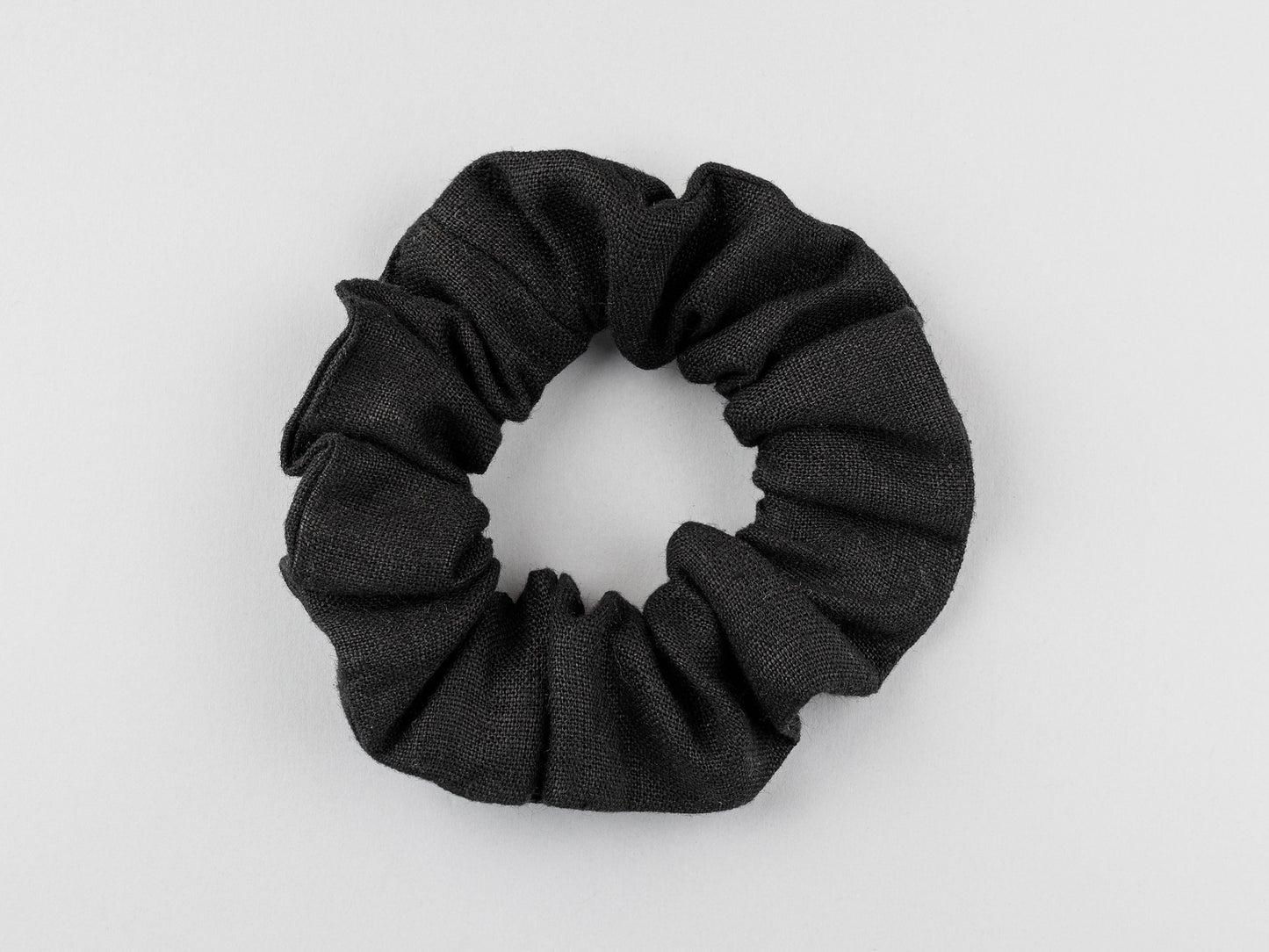 Black hair linen scrunchies