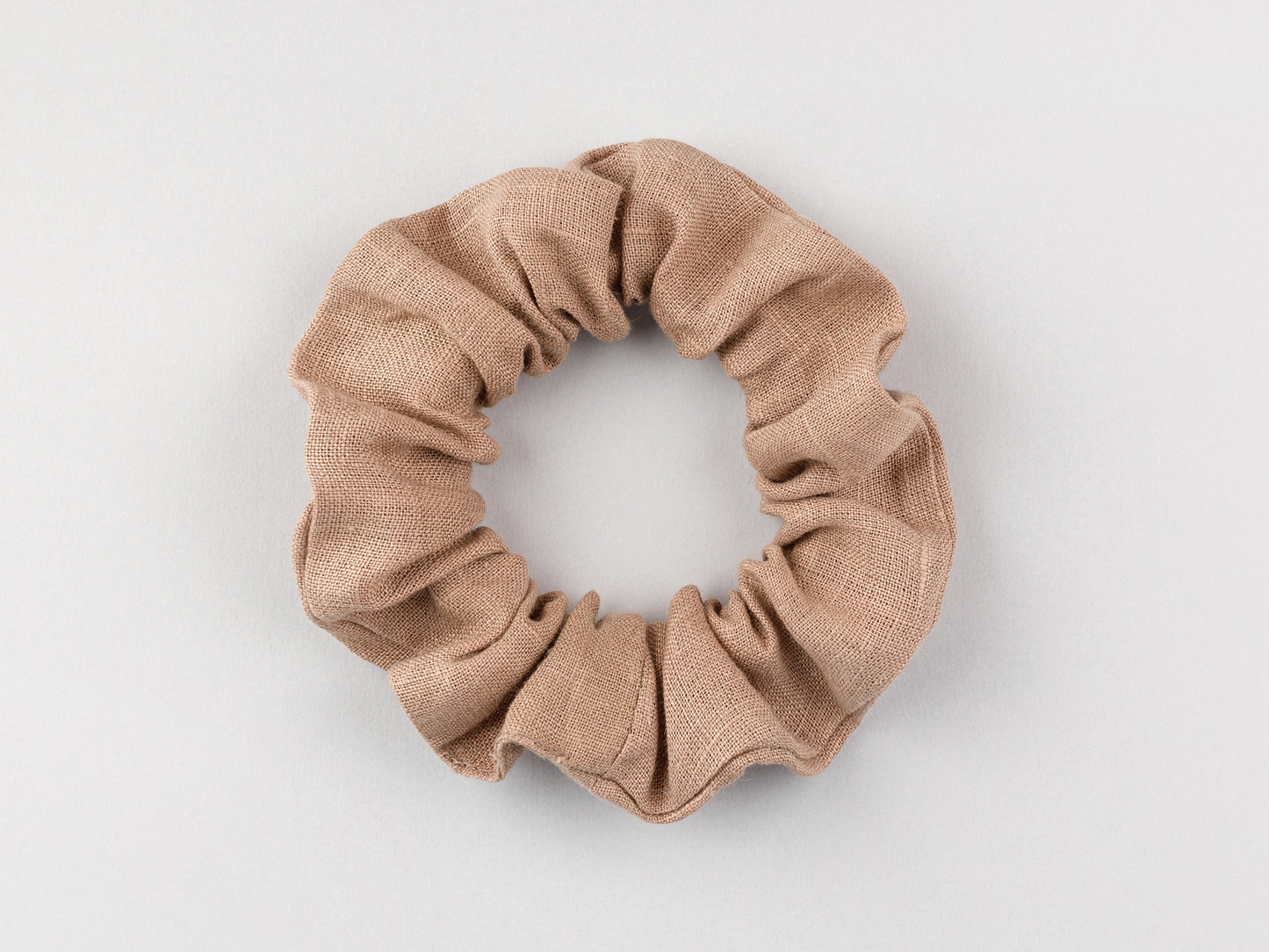 Hair linen scrunchies in cappuccino