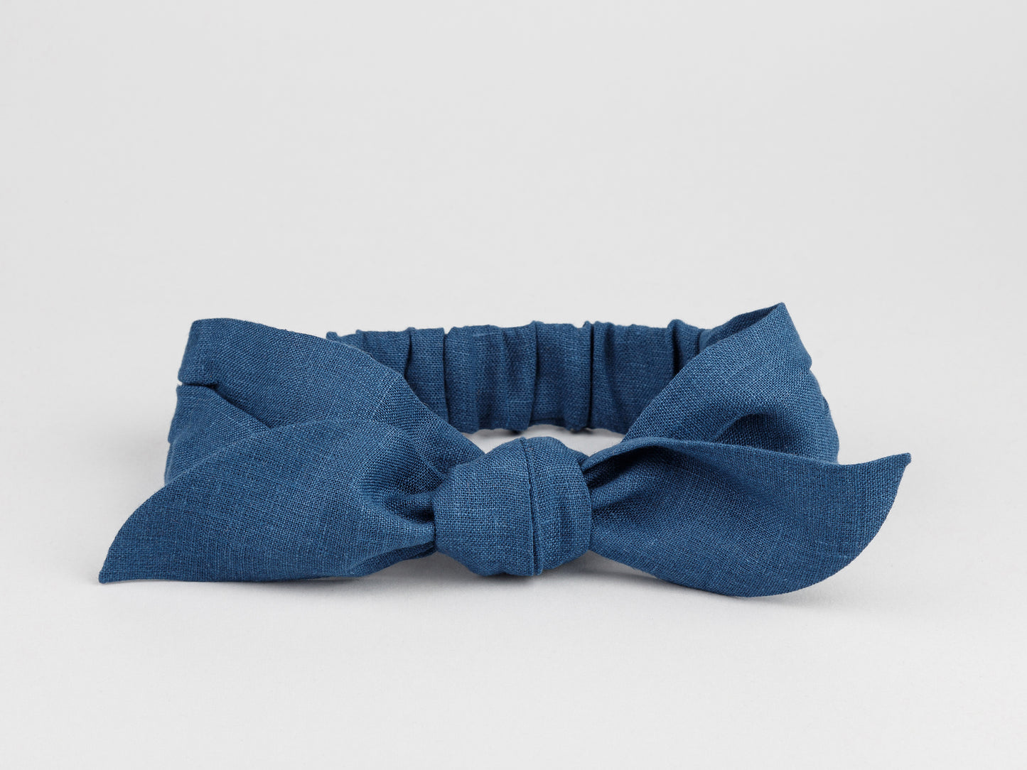 Linen headband in blue