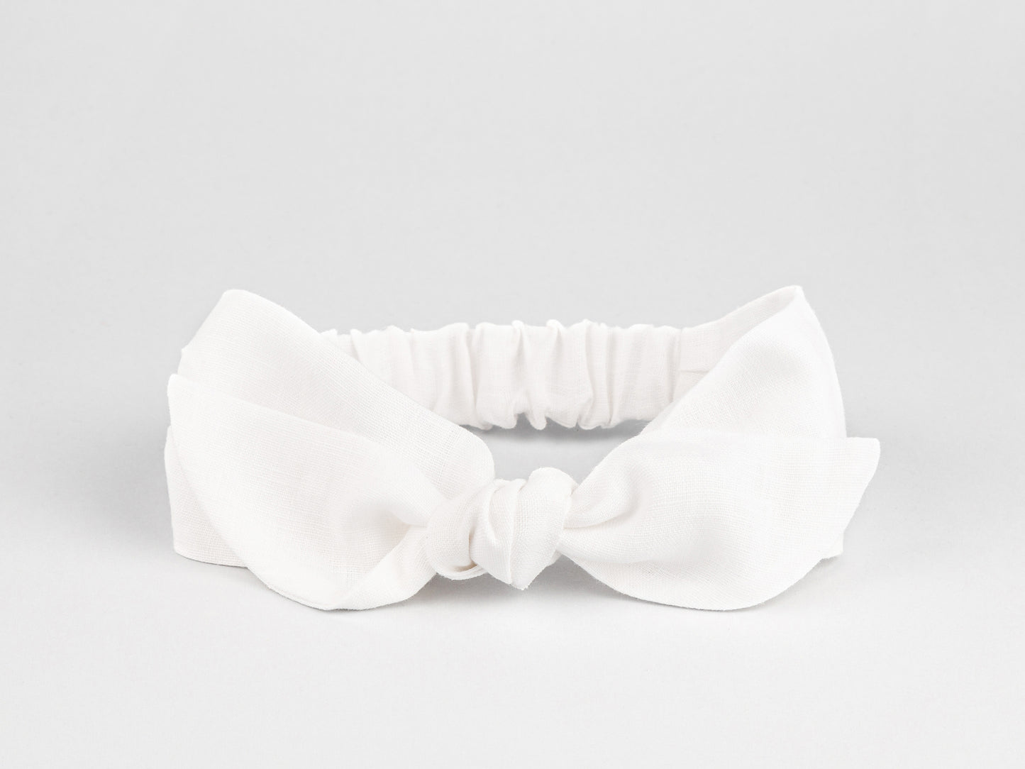 Linen headband for women in white