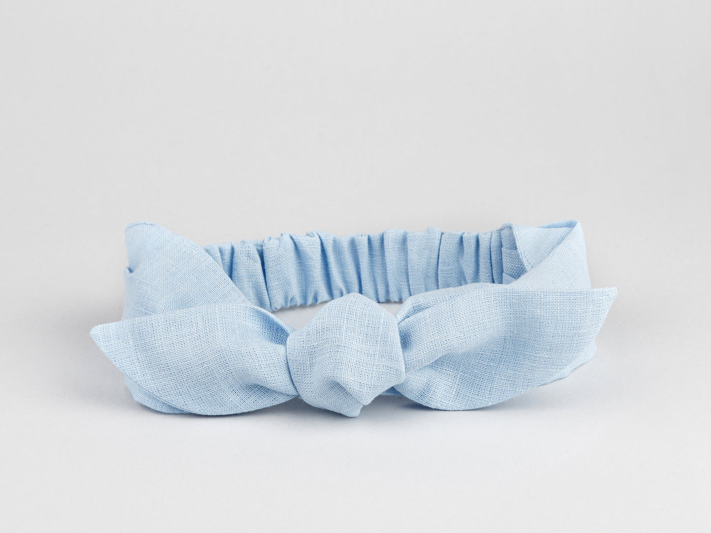 Linen headband for women in blue skies