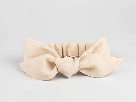 Linen headscarf in beige