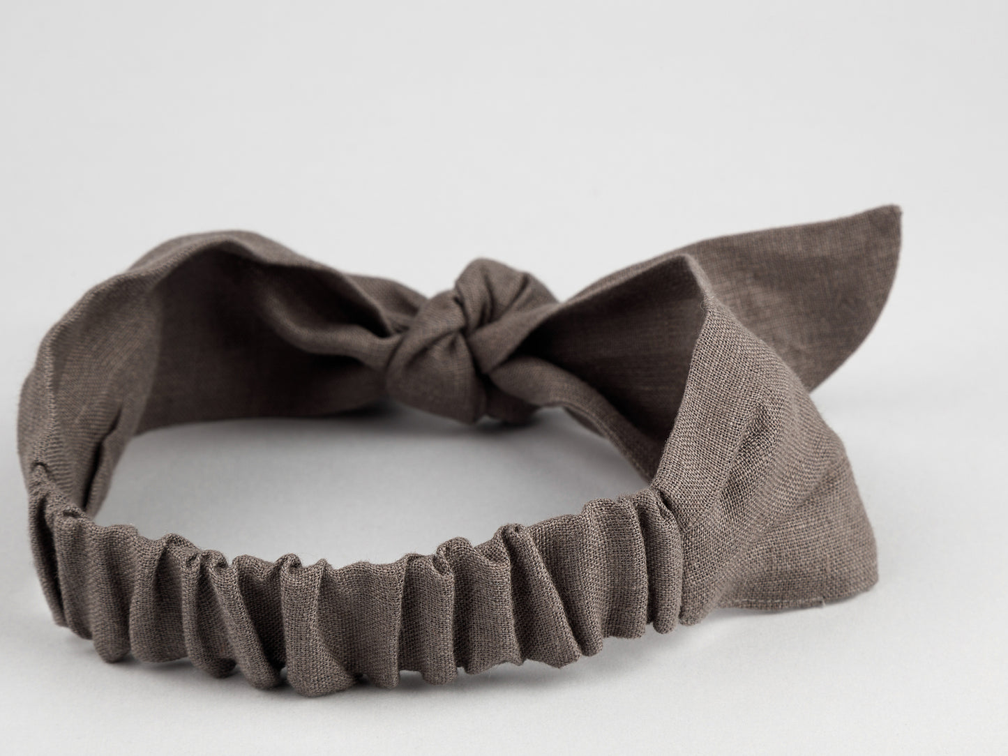 Linen headband in gray