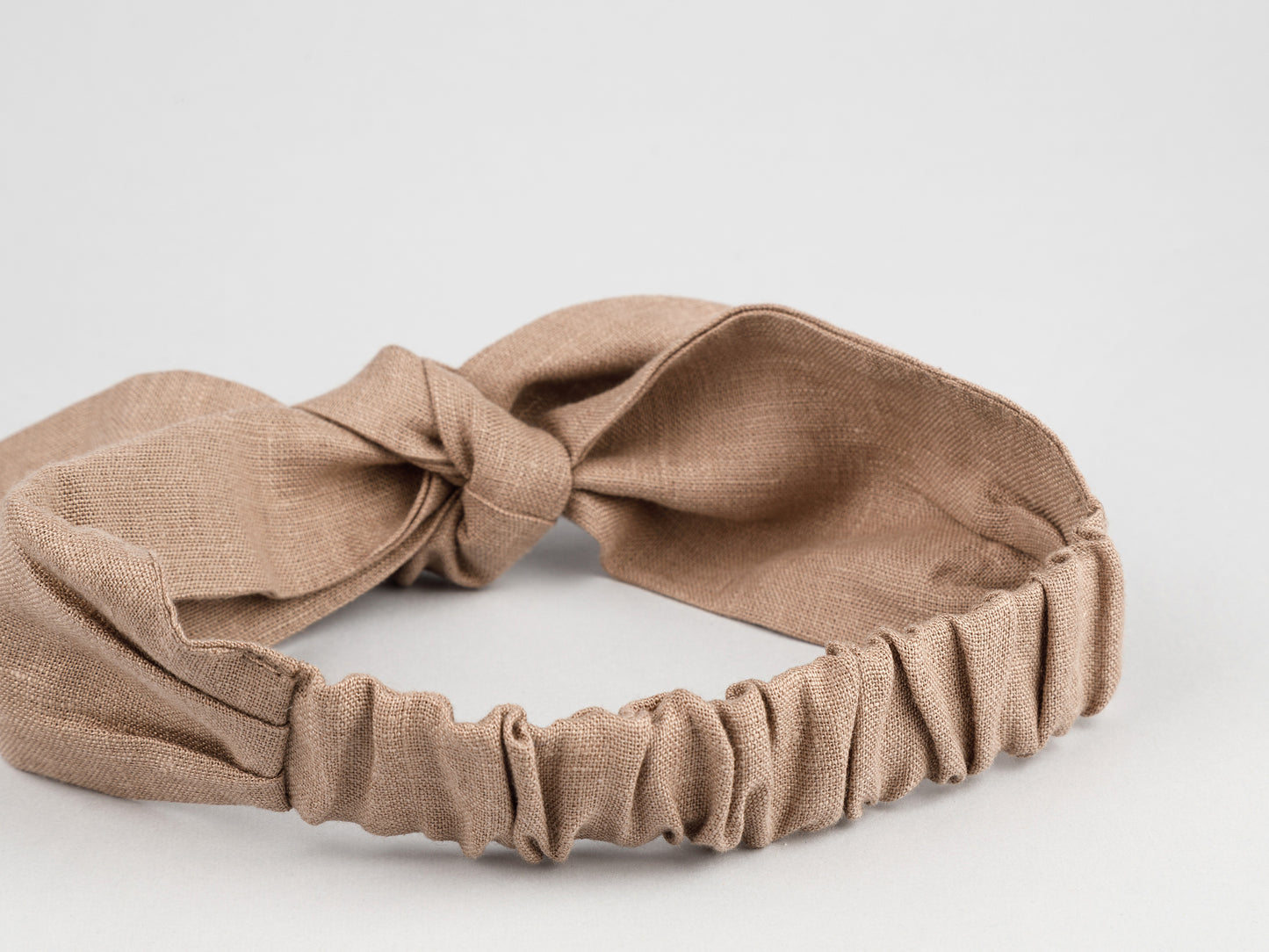 Linen headband in cappuccino