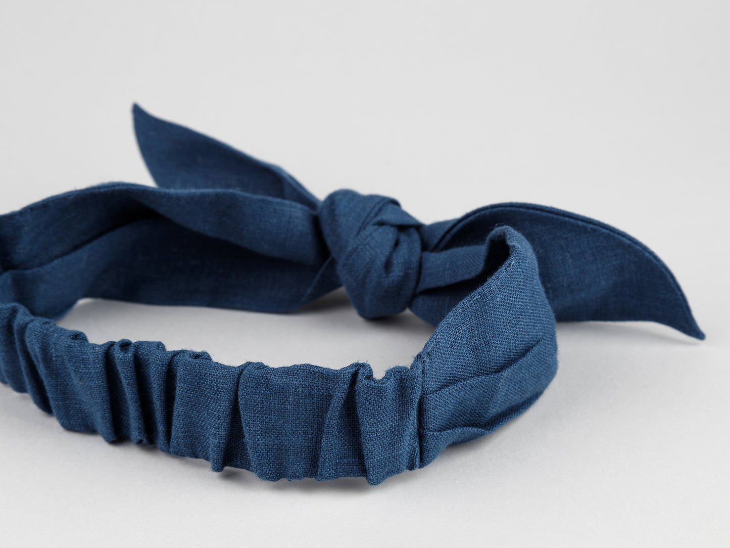 Linen headband in blue