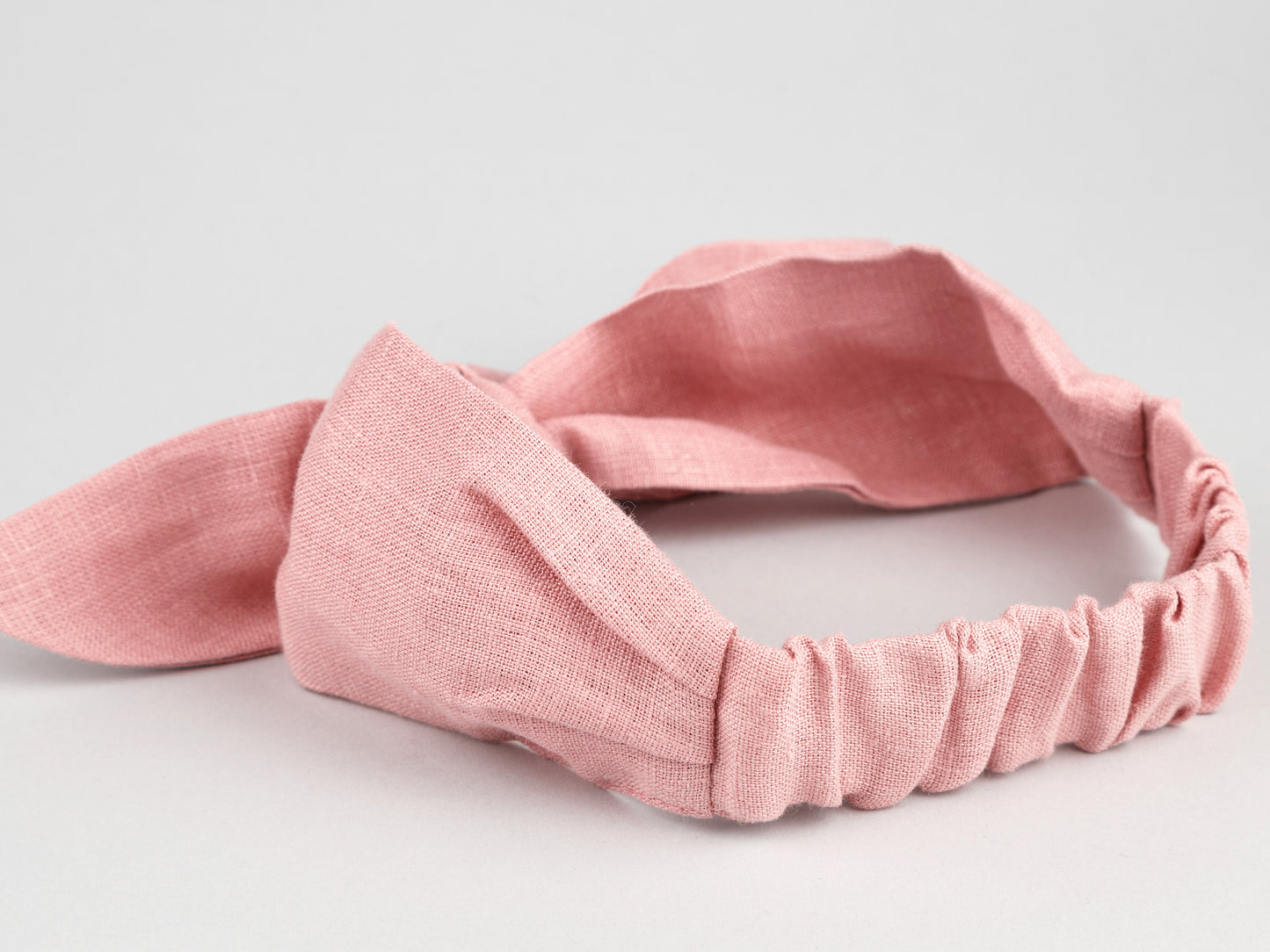 Linen headband in pink