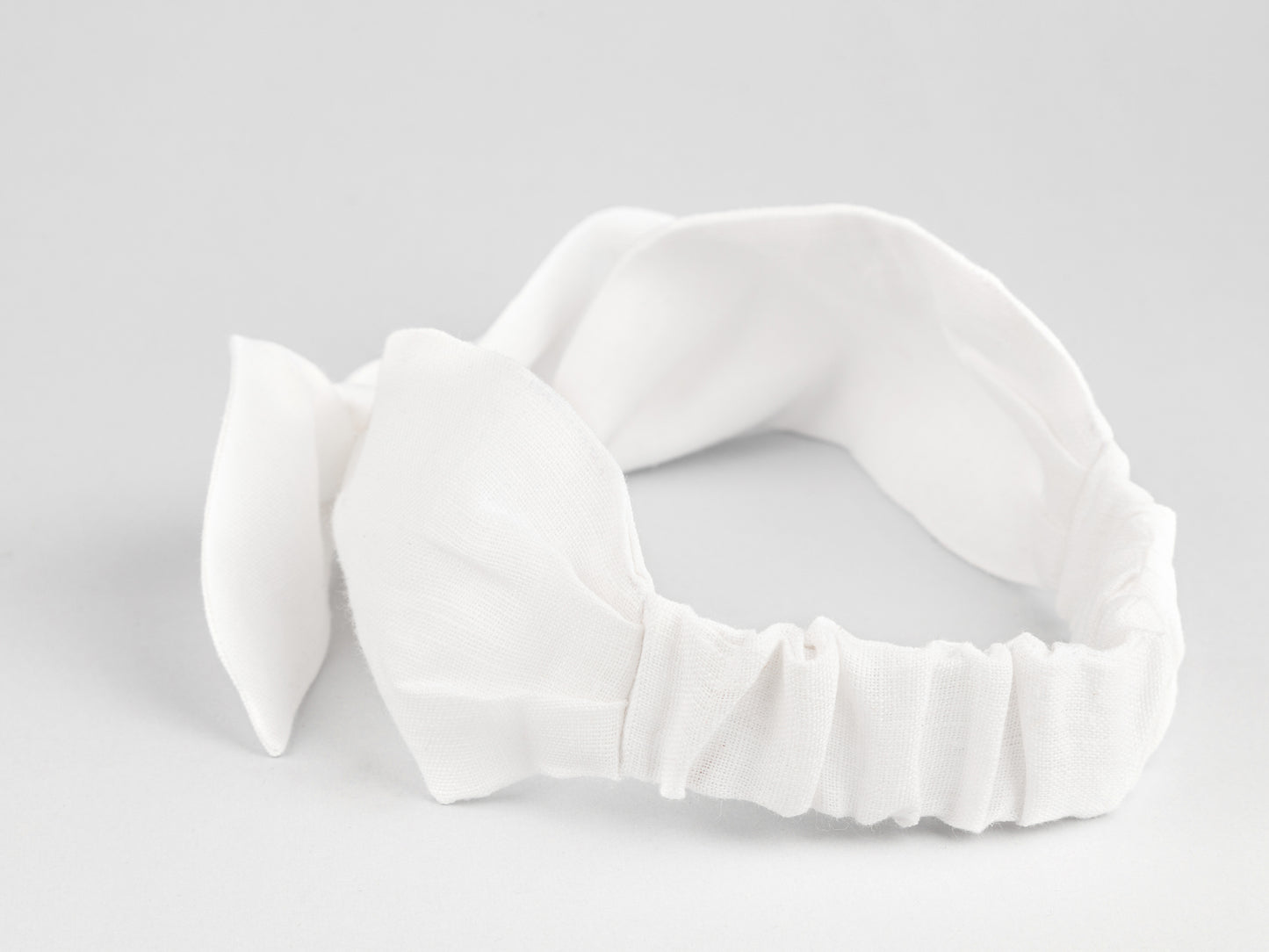 Linen headband for women in white