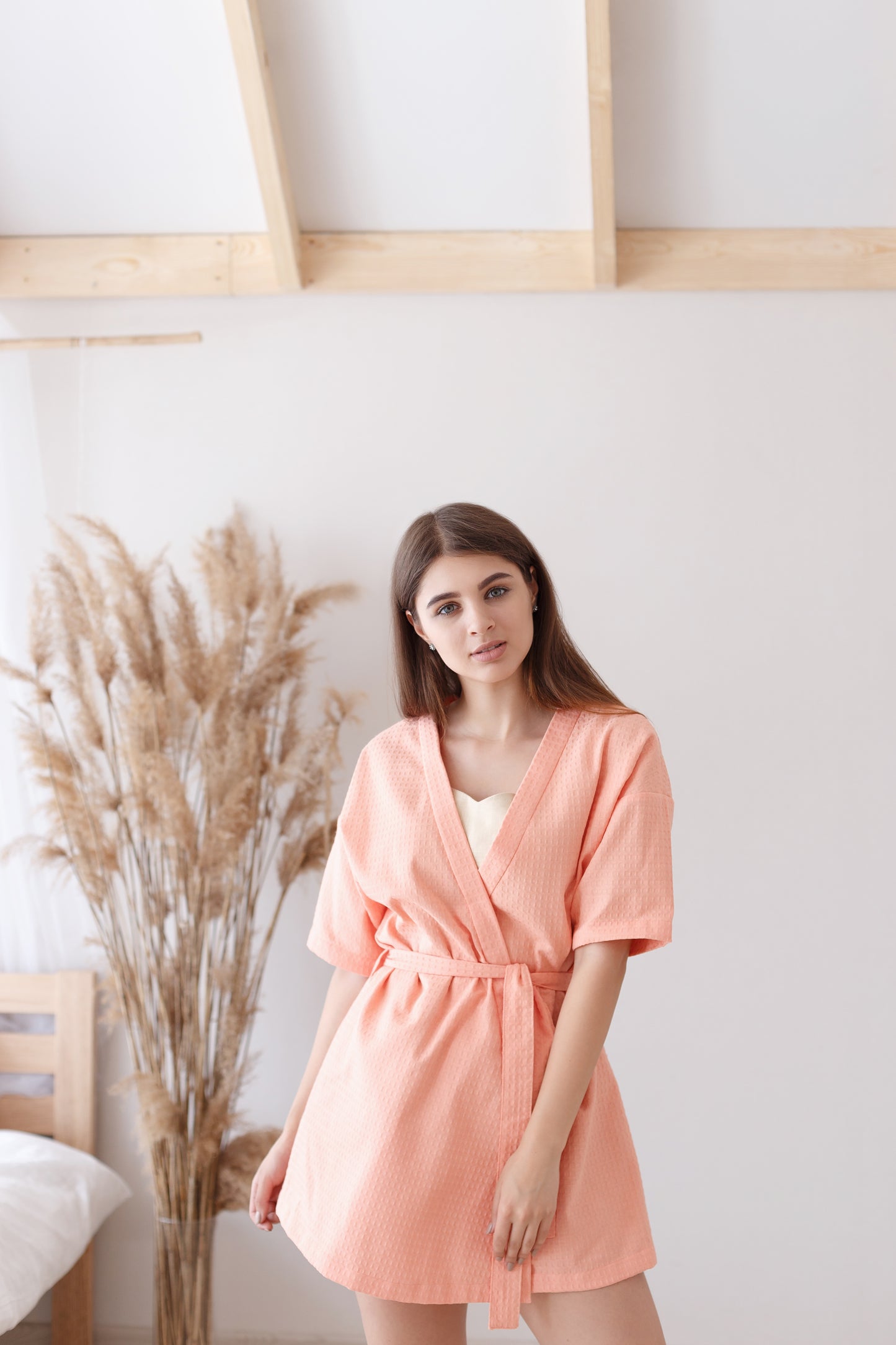 Peach Kimono dressing gown